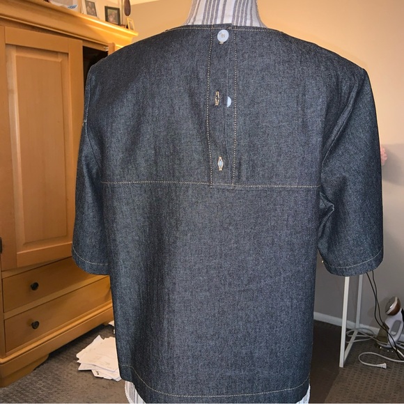 Mignon Doo black denim crop top womens sz M - Picture 5 of 8